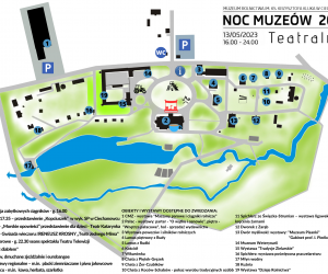 Noc Muzeów 2023 - mapa muzeum z zaznaczonymi atrakcjami