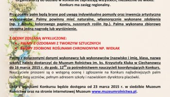 XVIII REGIONALNY KONKURS NA WYKONANIE PALMY WIELKANOCNEJ