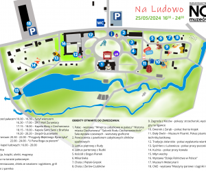 Noc Muzeów "Na ludowo" - 25 maja 2024 r. - plan sytuacyjny wydarzenia