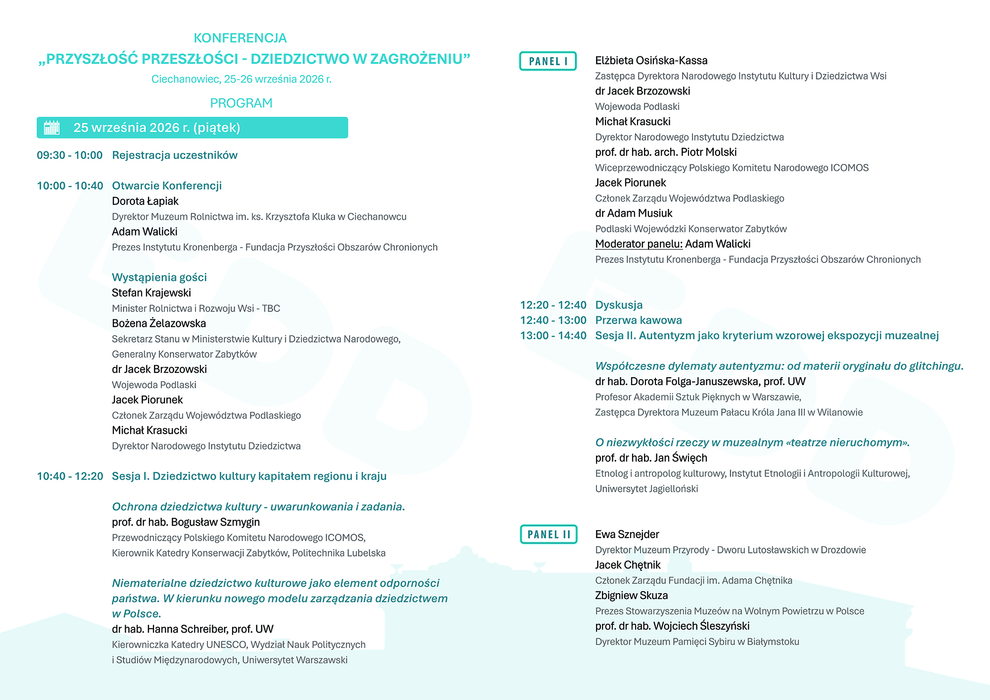 Pierwsza strona programu konferencji
