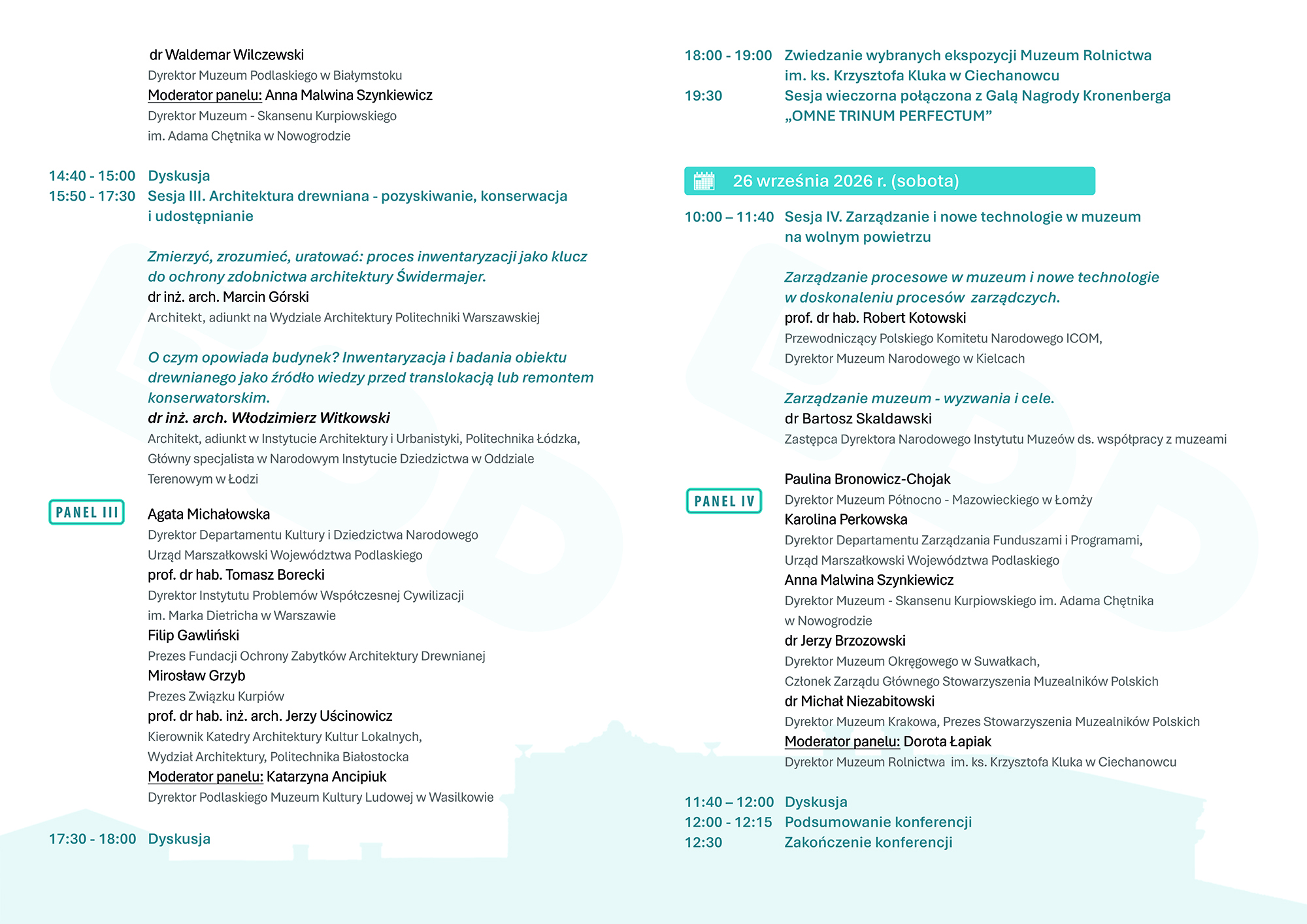 Druga strona programu konferencji